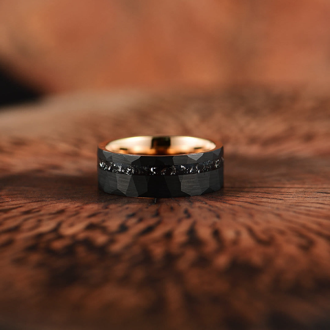 8 mm Sort Turmalin Wolframcarbid Ring