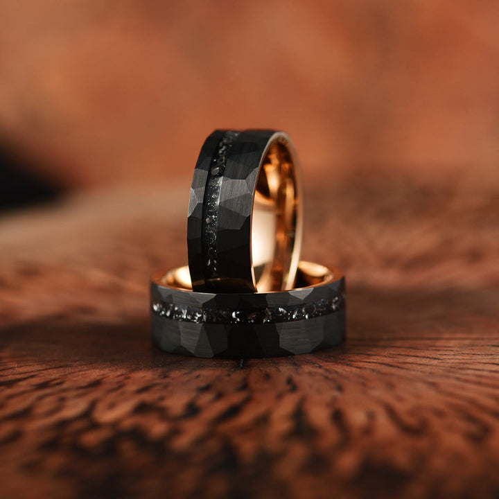 8 mm Sort Turmalin Wolframcarbid Ring