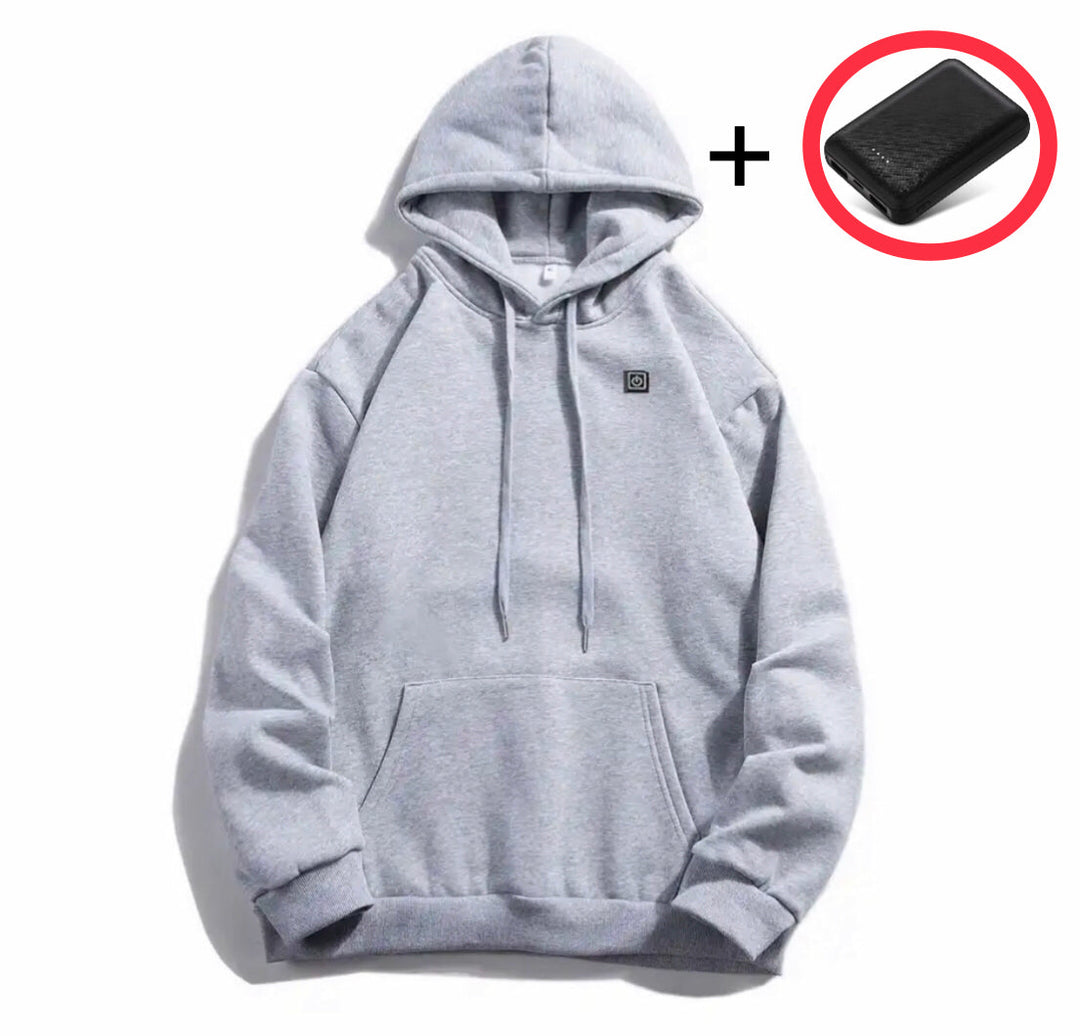 Opvarmet sweatshirt med Hætte | Vinterlag med Justerbar Varme