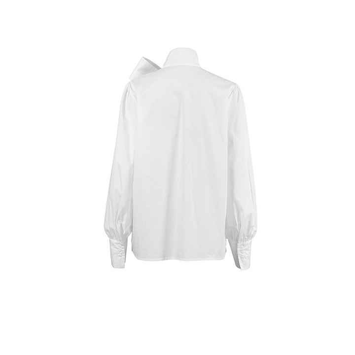 Dame Hvid Bluse | Elegante Sløjfe Binde Hals Og Tidløs Stil