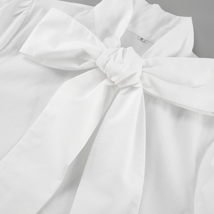 Dame Hvid Bluse | Elegante Sløjfe Binde Hals Og Tidløs Stil