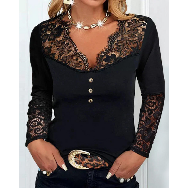 Evania | Dame V-Hals Bluse