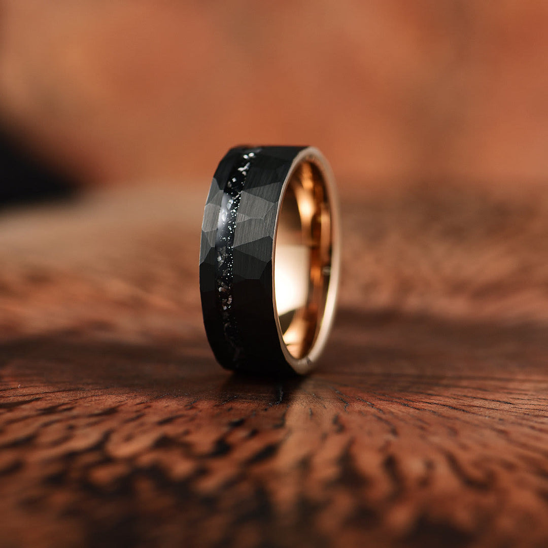 8 mm Sort Turmalin Wolframcarbid Ring