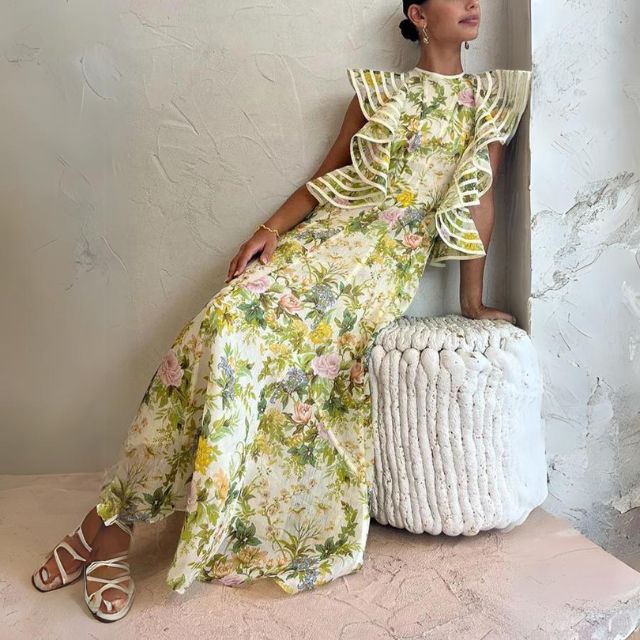 Phyrna | Viviana Blomstret A-Linje Kjole