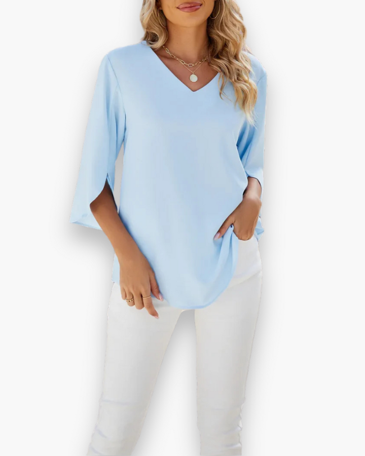 Miralyn | Dame Elegante V-Hals Blus