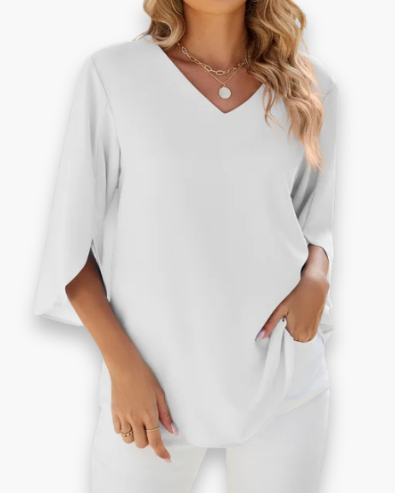 Miralyn | Dame Elegante V-Hals Blus