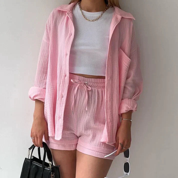 Laleh | Plisseret To-Delt Outfit til Kvinder
