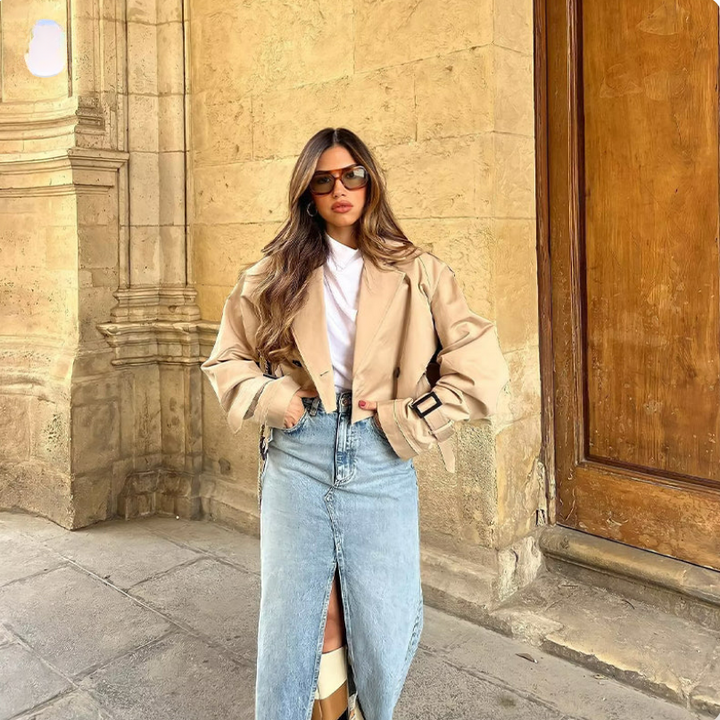 Evandra | Dame Beskåret Trenchcoat