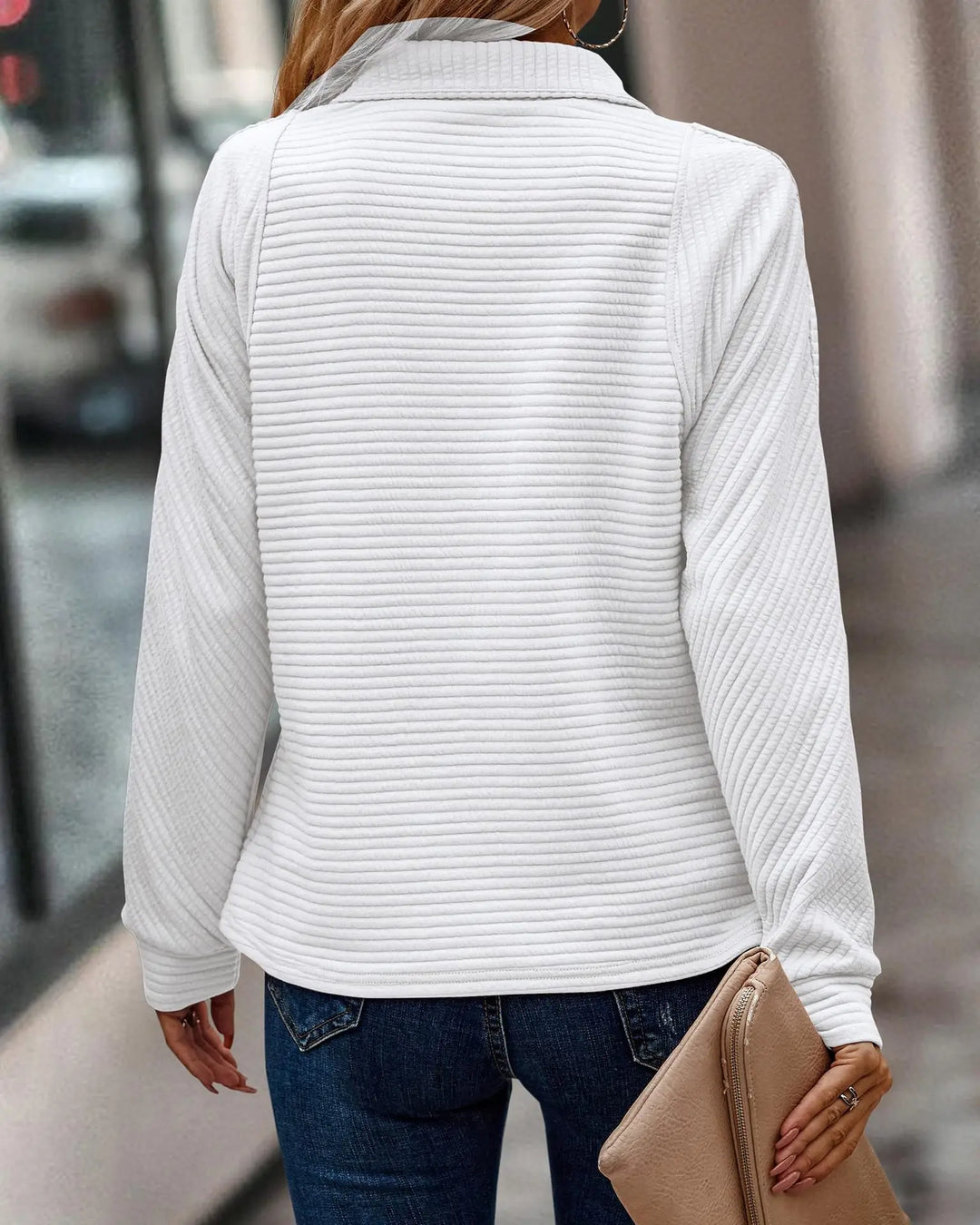 Dame Elegante V-Hals Pullover | Stilfuld og Hyggelig