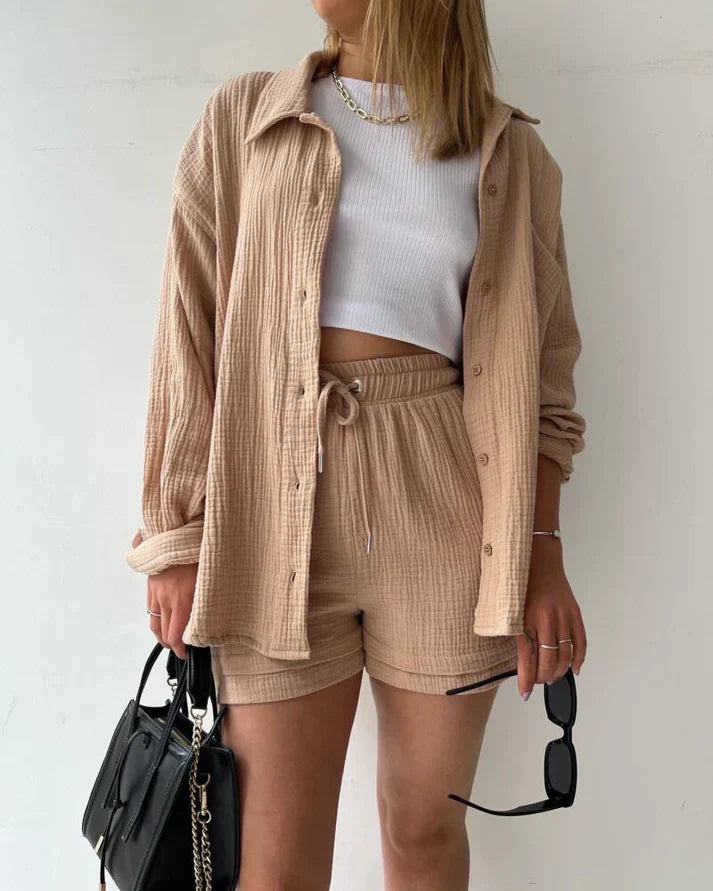 Laleh | Plisseret To-Delt Outfit til Kvinder