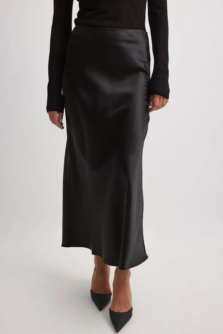 Dame Lang Nederdel i Satin