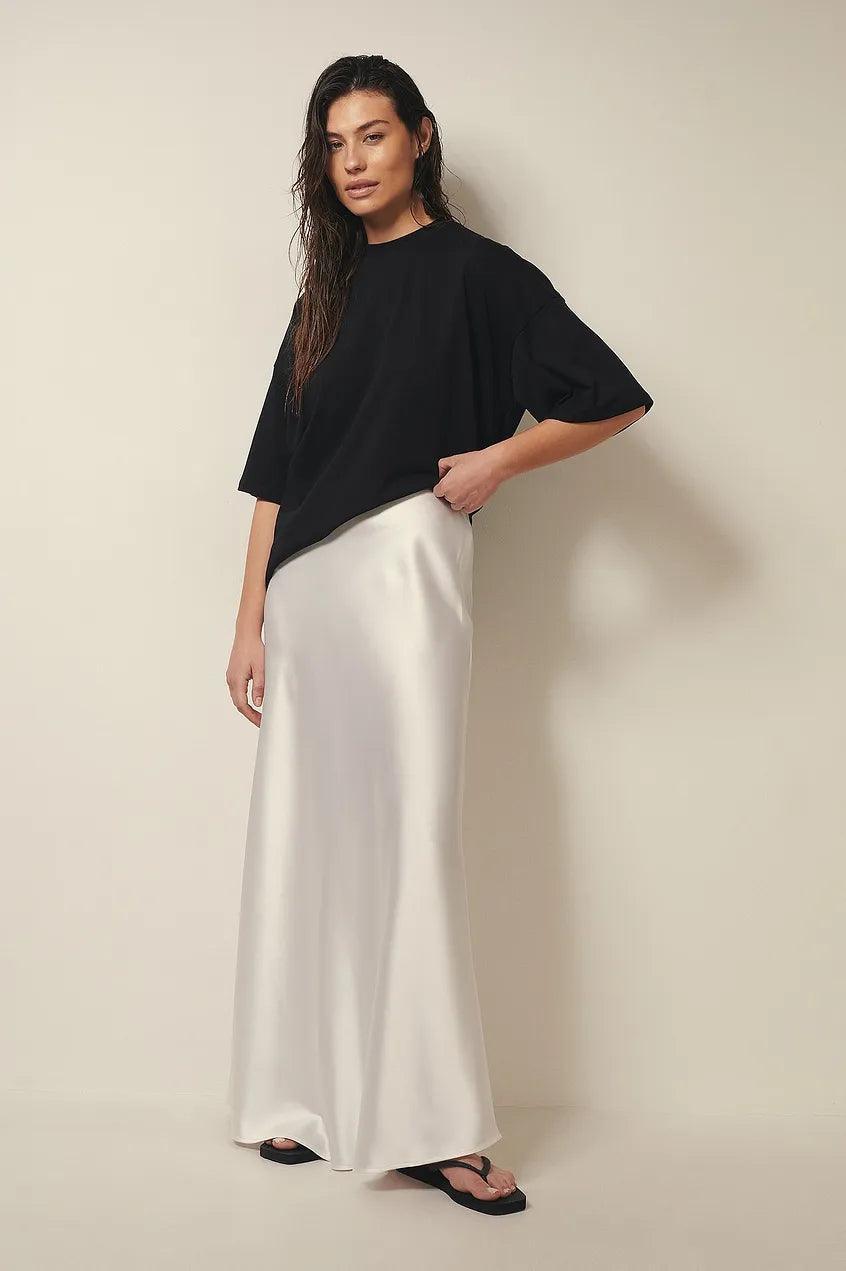Dame Lang Nederdel i Satin