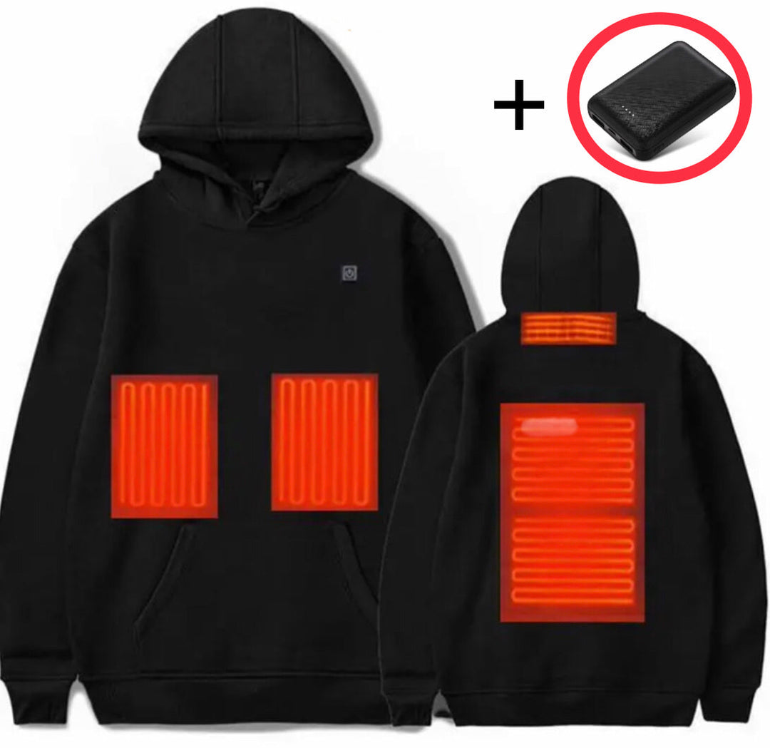 Opvarmet sweatshirt med Hætte | Vinterlag med Justerbar Varme