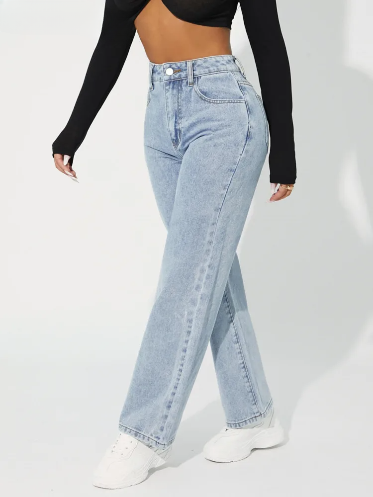 Katalena | Højtaljede Jeans Med Lige-Ben Til Kvinder