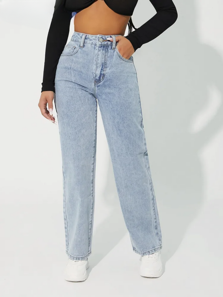 Katalena | Højtaljede Jeans Med Lige-Ben Til Kvinder