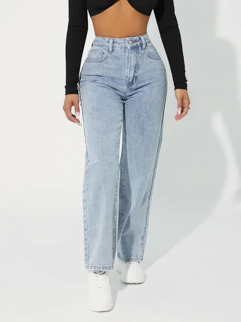Katalena | Højtaljede Jeans Med Lige-Ben Til Kvinder