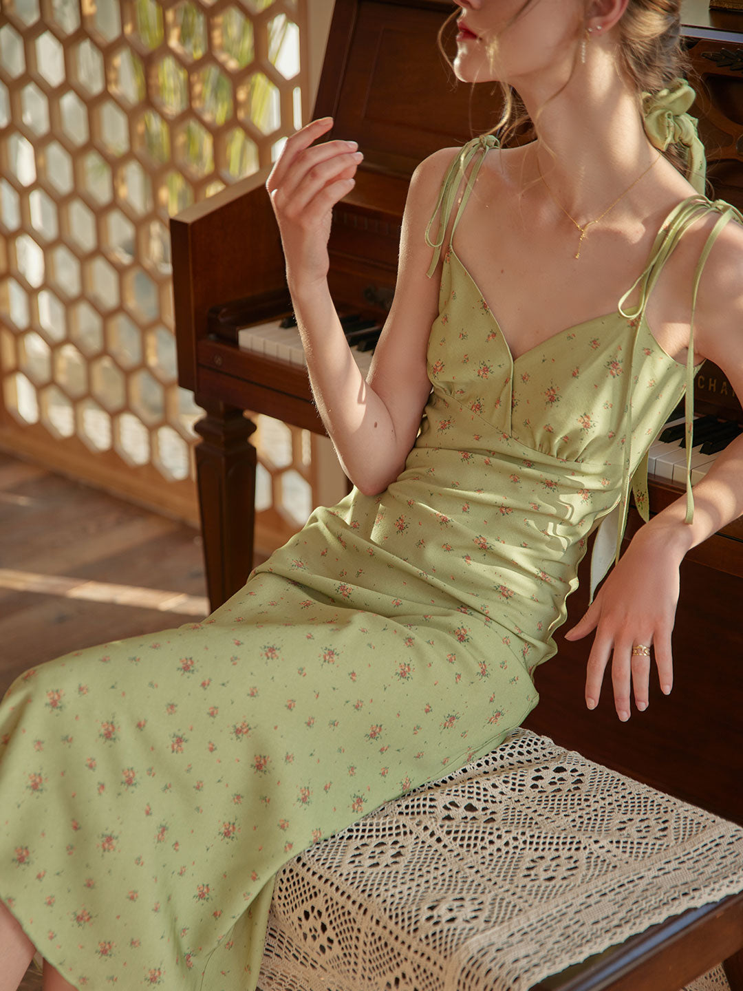 Fioriel | Blomstret Slip Maxikjole