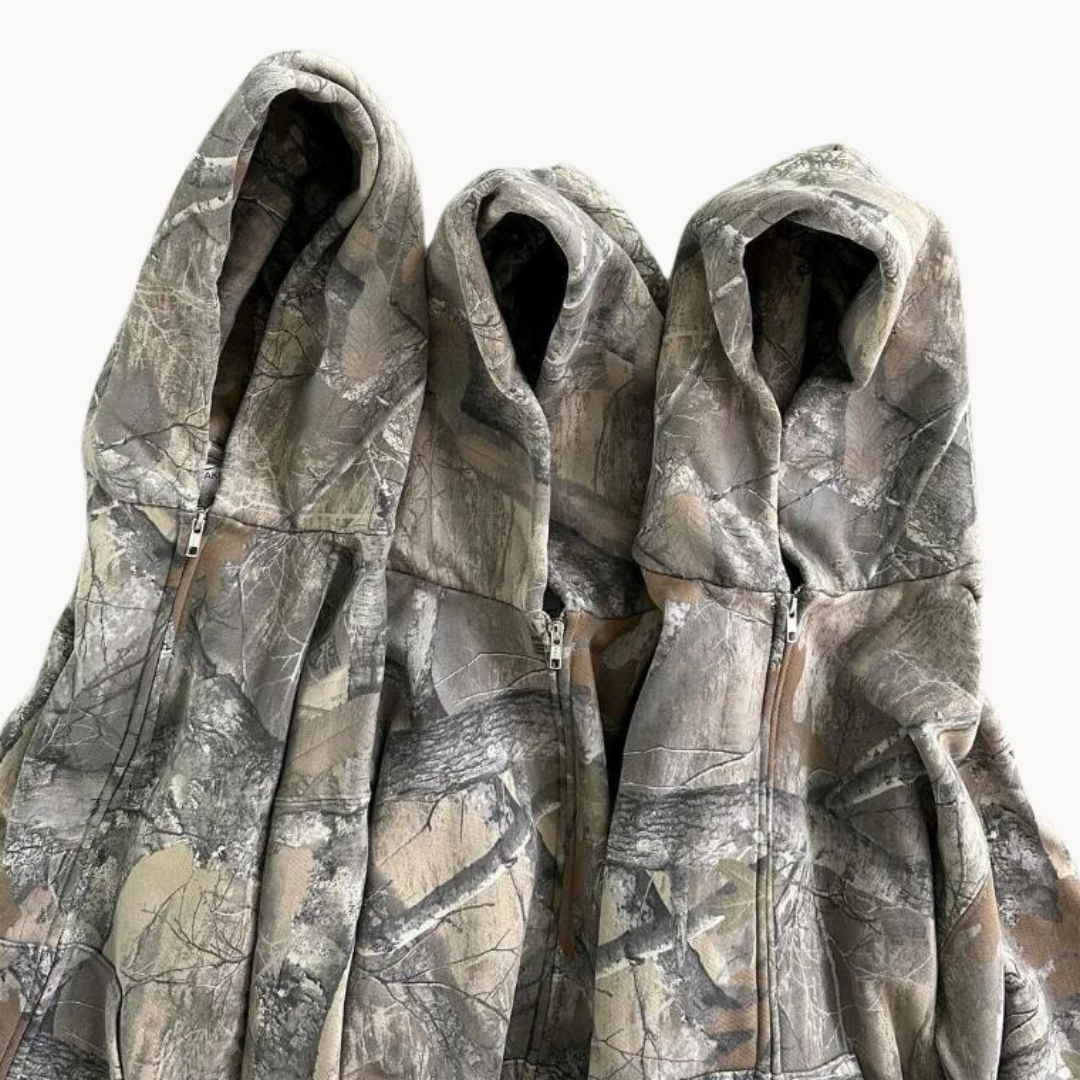 Overdimensioneret Camouflage-Hættetrøje