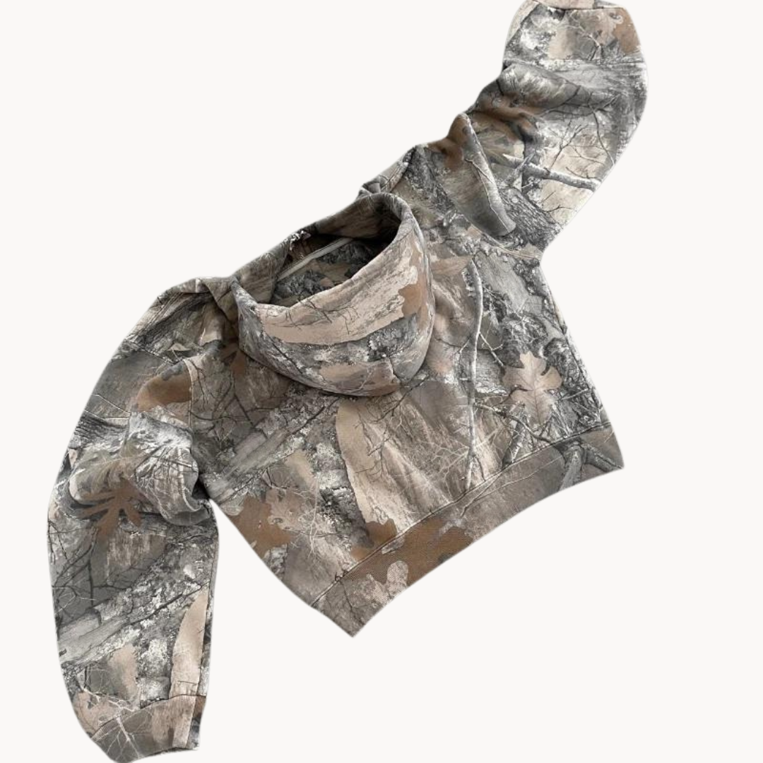 Overdimensioneret Camouflage-Hættetrøje