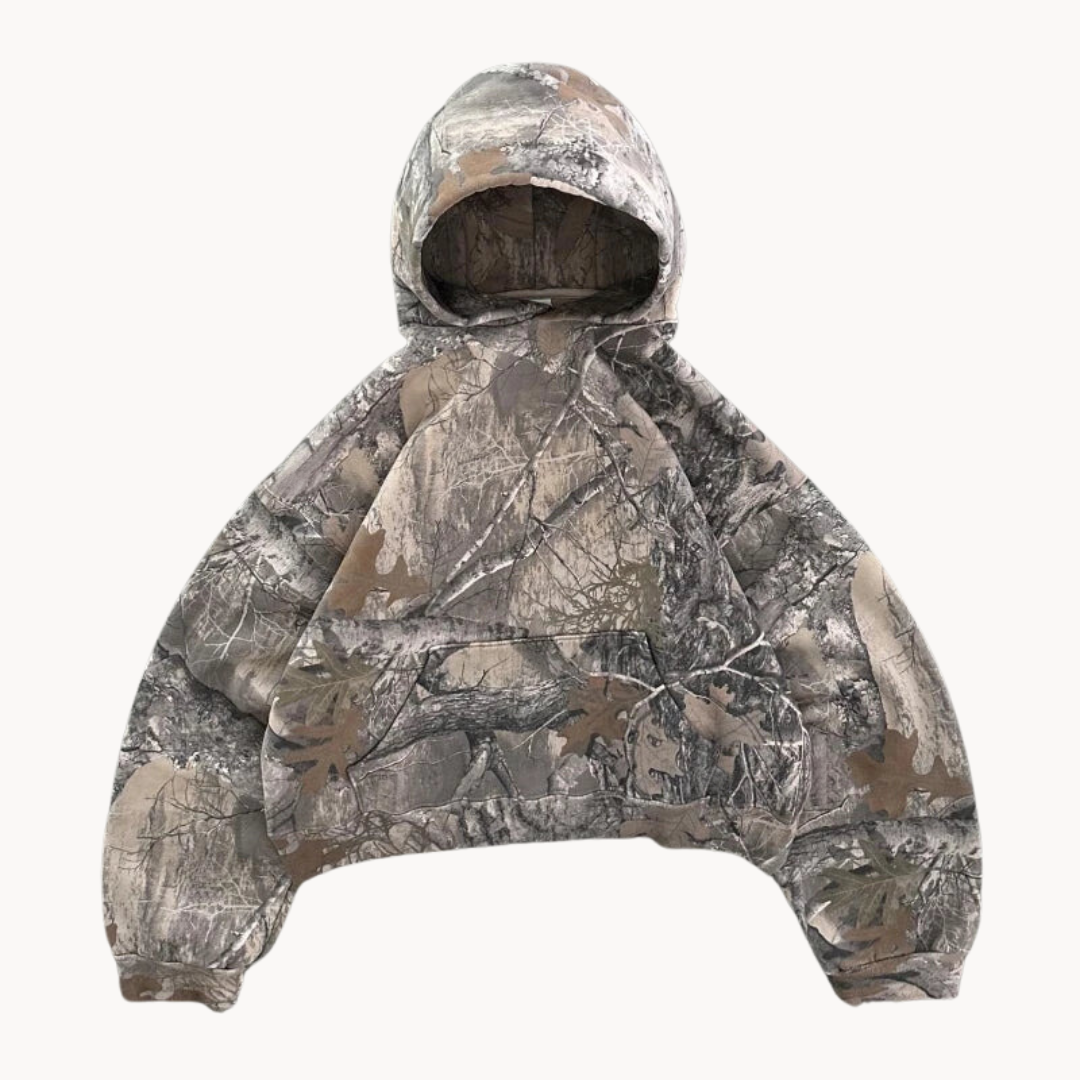 Overdimensioneret Camouflage-Hættetrøje