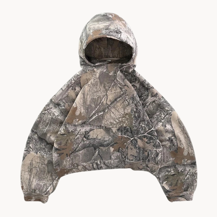 Overdimensioneret Camouflage-Hættetrøje