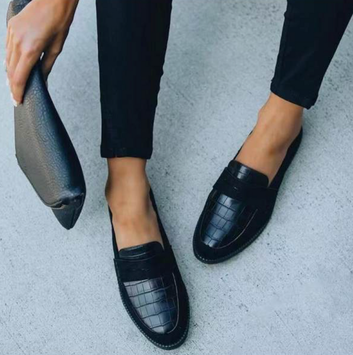 Belén | Dame Ruskind Krokodille Trykke Slip-on Loafers