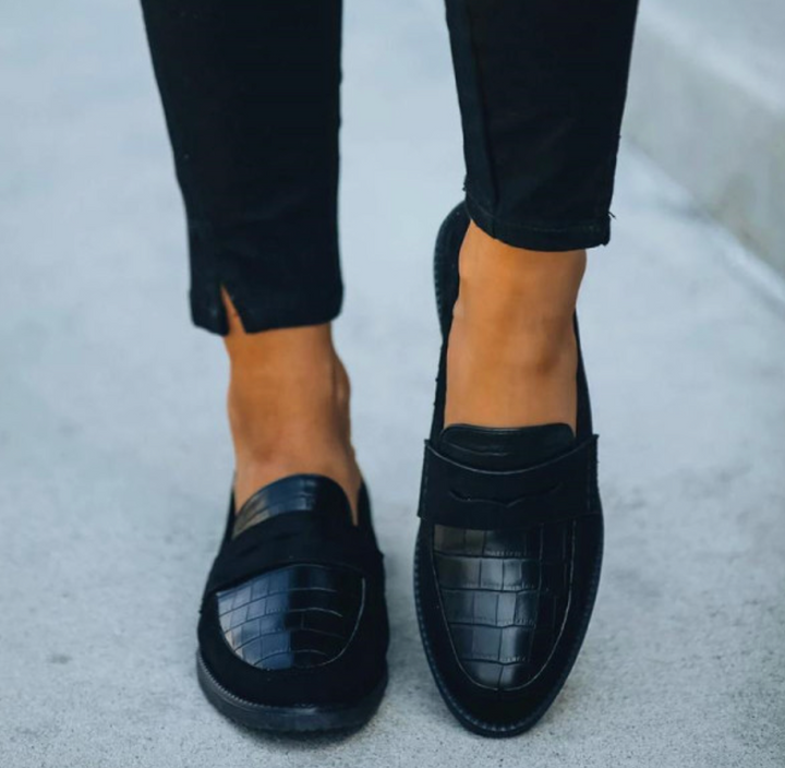 Belén | Dame Ruskind Krokodille Trykke Slip-on Loafers
