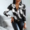 Ondrea | Elegante Dame Sort og Hvid Bluse