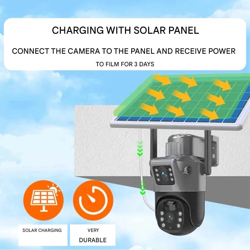 4K Solceller Trådløst Overvågningskamera | Smart 360° Rotation