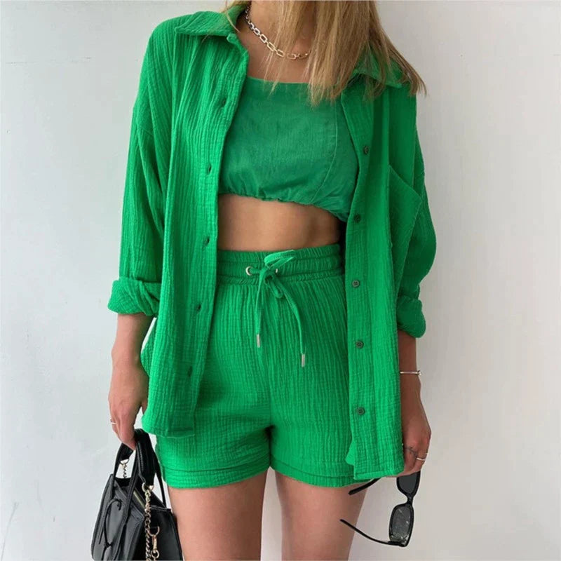Laleh | Plisseret To-Delt Outfit til Kvinder