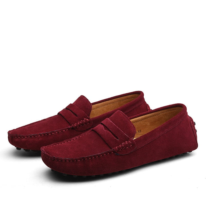 Ruskind Loafers i Italiensk Stil til Mænd