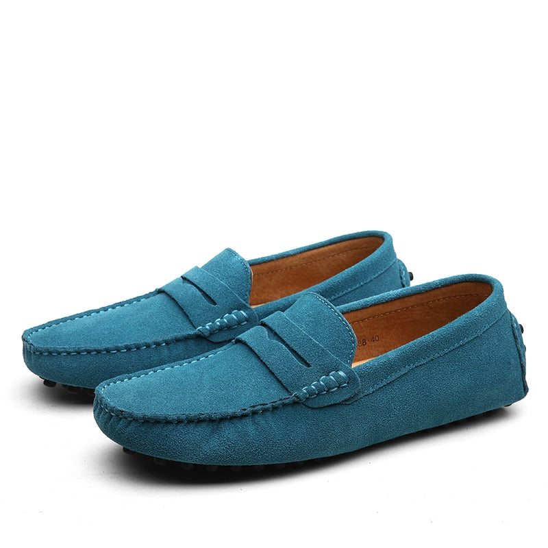 Ruskind Loafers i Italiensk Stil til Mænd
