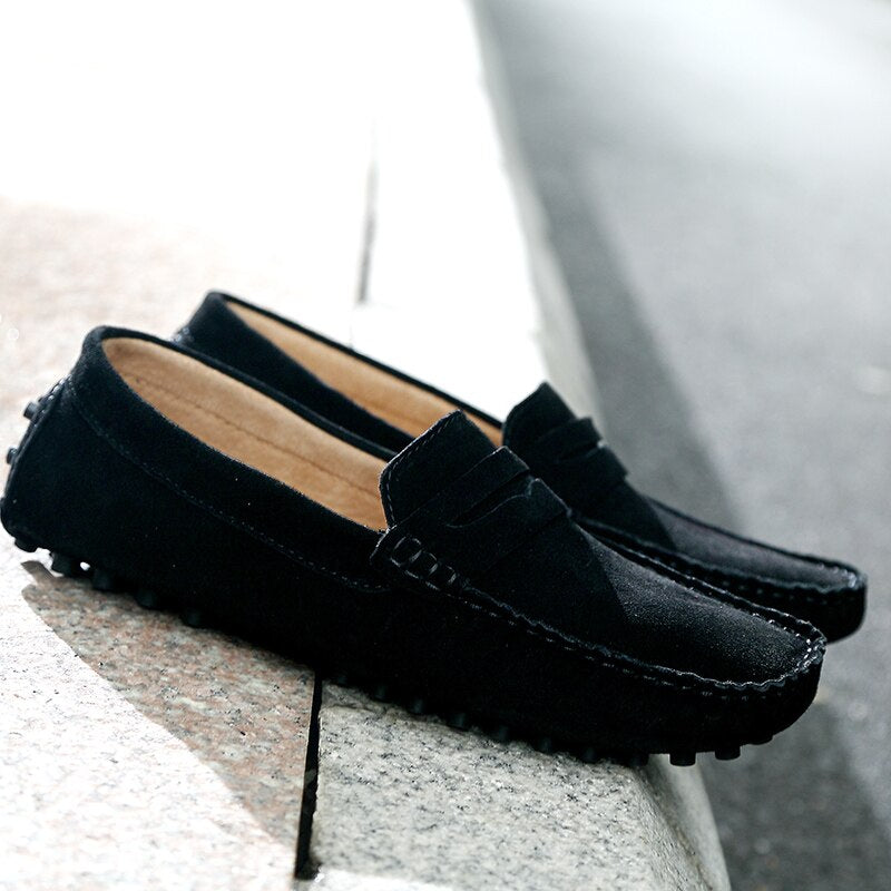 Ruskind Loafers i Italiensk Stil til Mænd