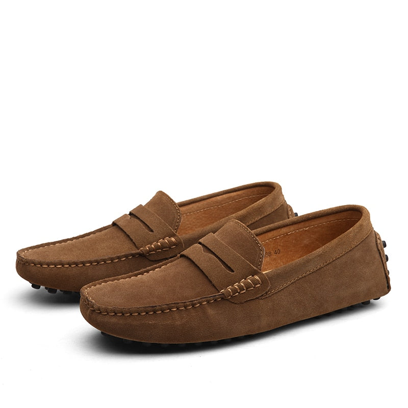 Ruskind Loafers i Italiensk Stil til Mænd