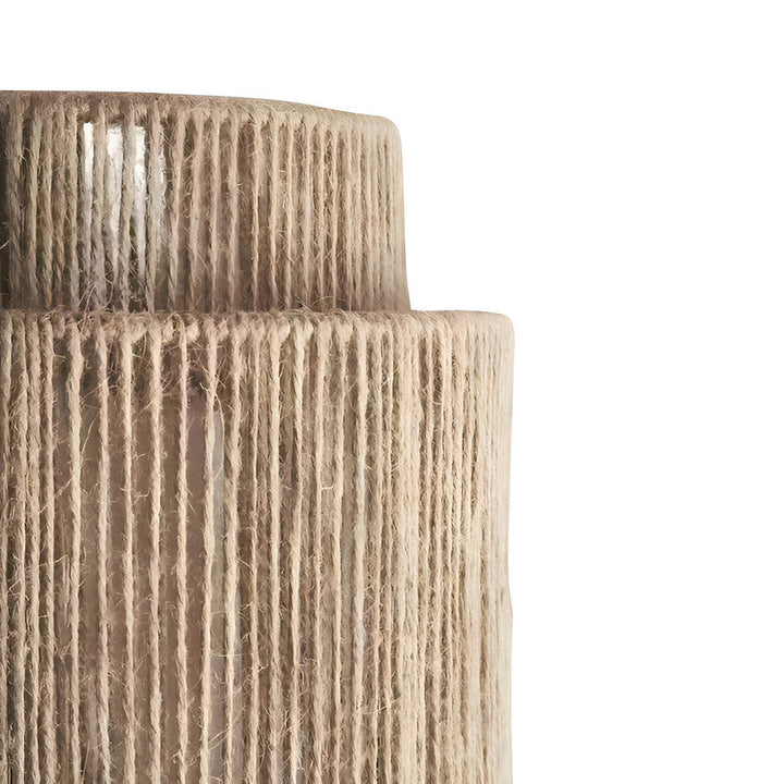 Boho Vægdekoration | Rattan Lampeskærm med Hampereb