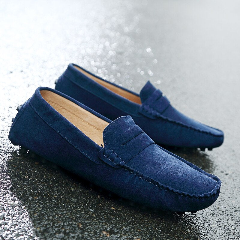 Ruskind Loafers i Italiensk Stil til Mænd
