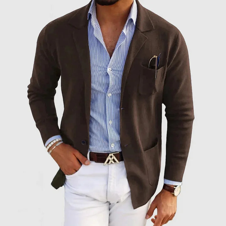 Herre Strikket Blazer | Afslappet og Forretning Stil