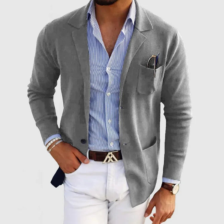 Herre Strikket Blazer | Afslappet og Forretning Stil