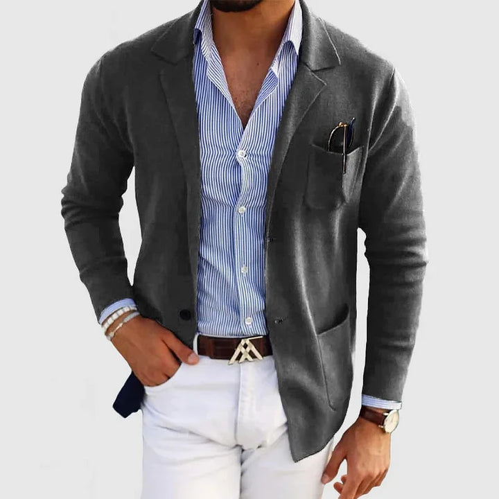 Herre Strikket Blazer | Afslappet og Forretning Stil