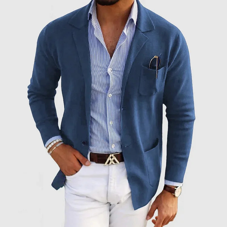 Herre Strikket Blazer | Afslappet og Forretning Stil