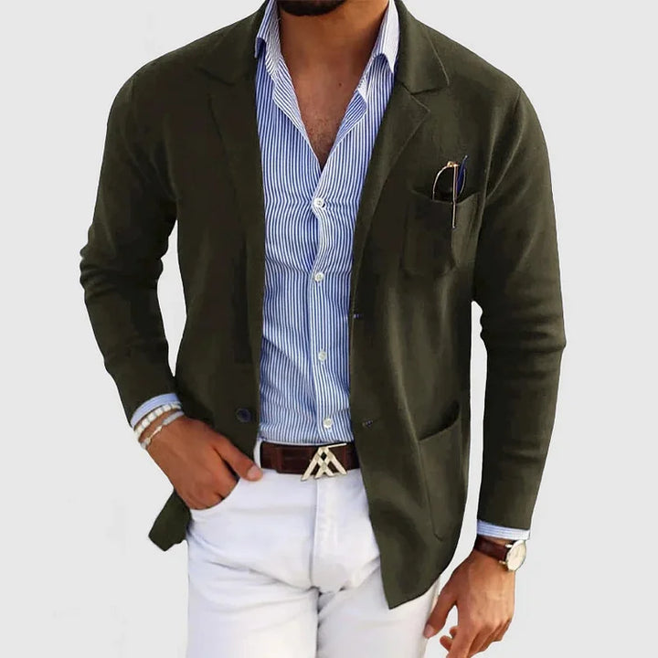 Herre Strikket Blazer | Afslappet og Forretning Stil