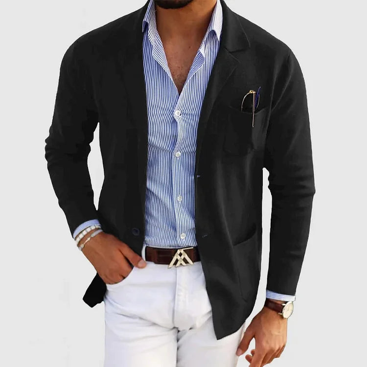 Herre Strikket Blazer | Afslappet og Forretning Stil