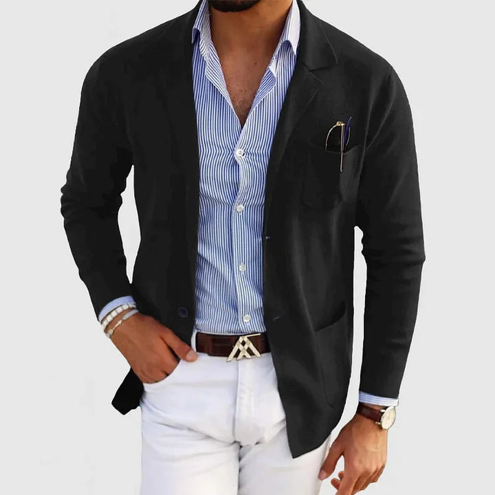 Herre Strikket Blazer | Afslappet og Forretning Stil