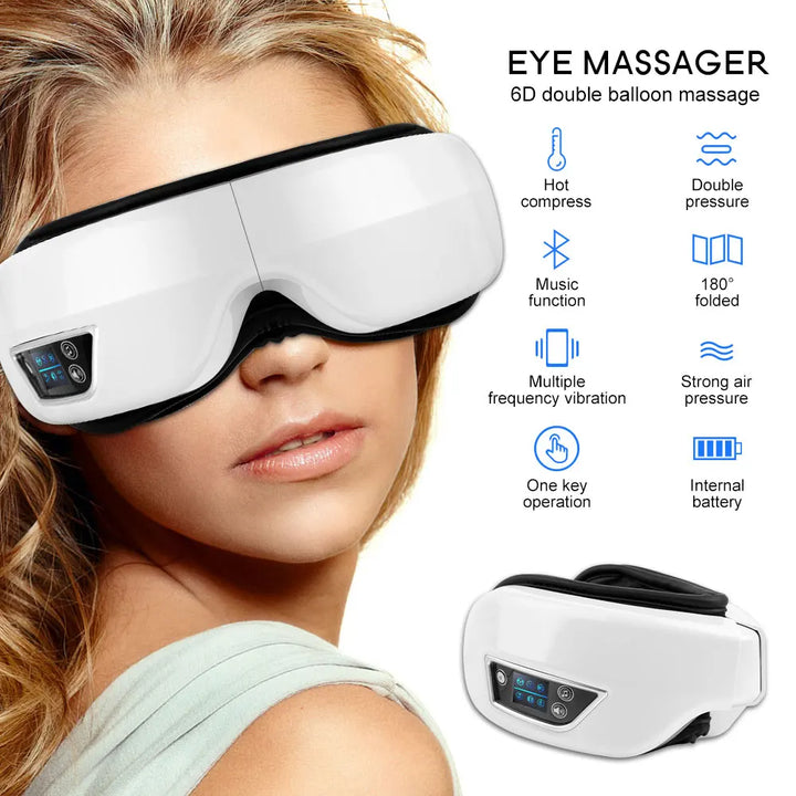 Eyeglow 6D øjenmassageapparat | Til øjen Træthed Lindring
