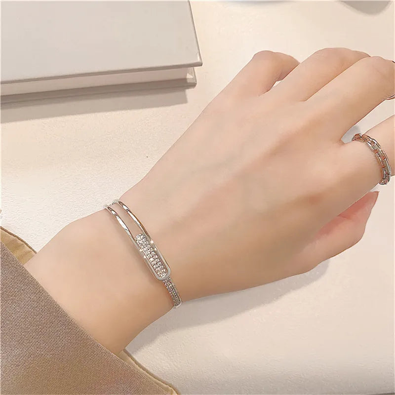 Åben Armring Armbånd med Funklende Accent