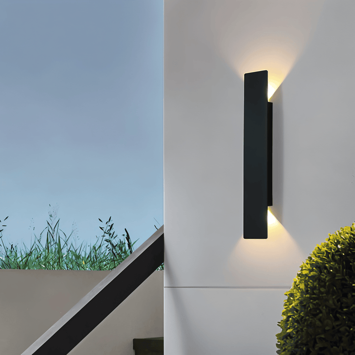 Rektangulær Sort Aluminium LED Udendørs Væglampe