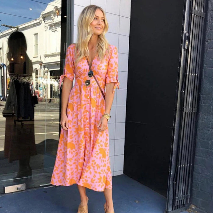 Liora | Elegante Afslappet Midikjole til Kvinder