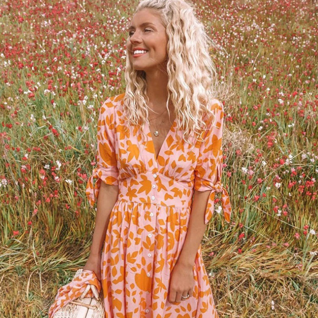 Liora | Elegante Afslappet Midikjole til Kvinder