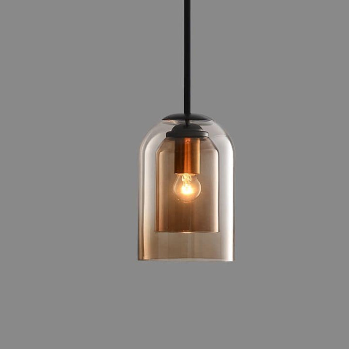 Midt-Århundrede Pendel Lampe | Dobbelt Glas Skygge