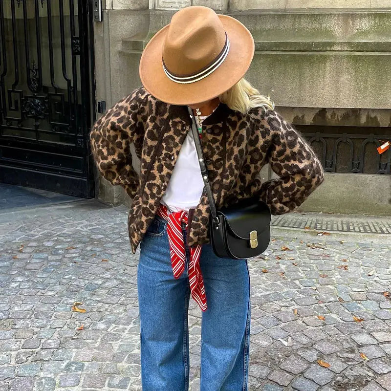 Xelara | Dame Leopardprint Strik Cardigan